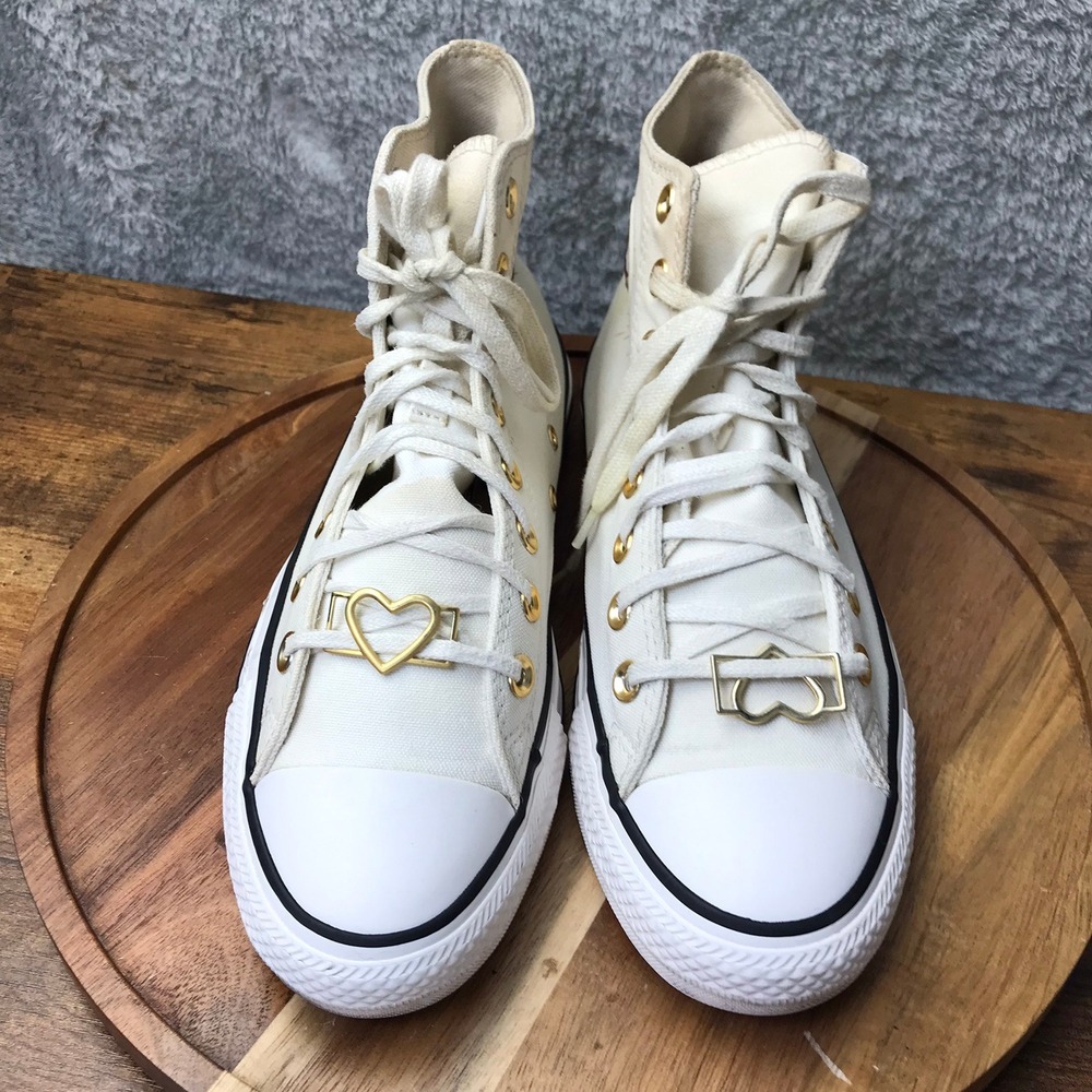 Converse Chuck Taylor All Star High Top Valentines Day Sneakers Women 10 White - Picture 4 of 16